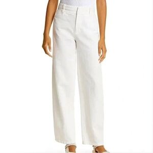 VINCE Market Pants Linen Blend Ivory White Wide Straight Leg